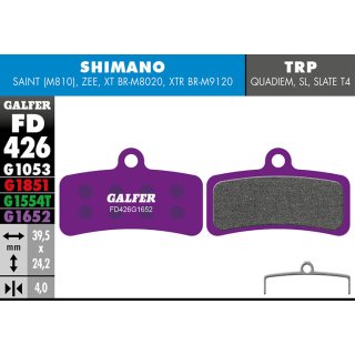 Galfer Bremsbelag E-Bike Semi-Metall für SHIMANO 4-Kolben: Saint, Zee, XTR, XT, SLX, Deore
