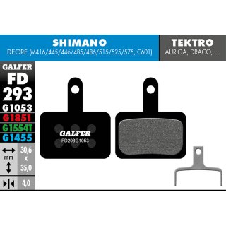 Galfer Bremsbelag Performance für Shimano Deore (M416,445,446,485,486.515,525,575,C601) Tektro Auriga, Draco