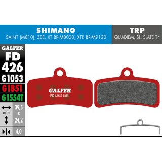 Galfer Bremsbelag Advanced für Shimano Saint (M810),Zee,XT BR-M8020,XTR BR-M9120,BR-MT520,TRP Quadiem, SL,Slate T4