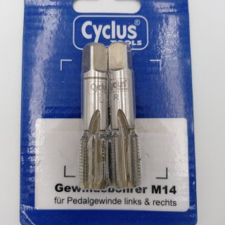 CYCLUS TOOLS Reparaturgewindebohrer - Pedalgewinde / Gewindebuchse - Paar: 1 x RH, 1 x LH